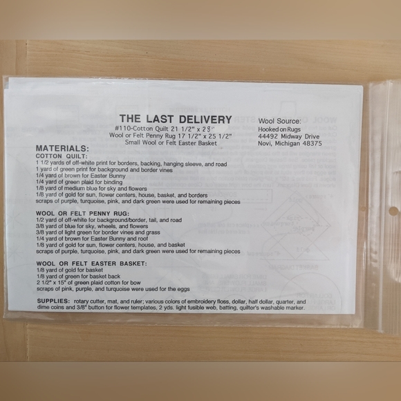 90s Bunny rabbit Quilt, Penny Rug & felt Basket Button Weeds pattern sewing NWT - Picture 4 of 5